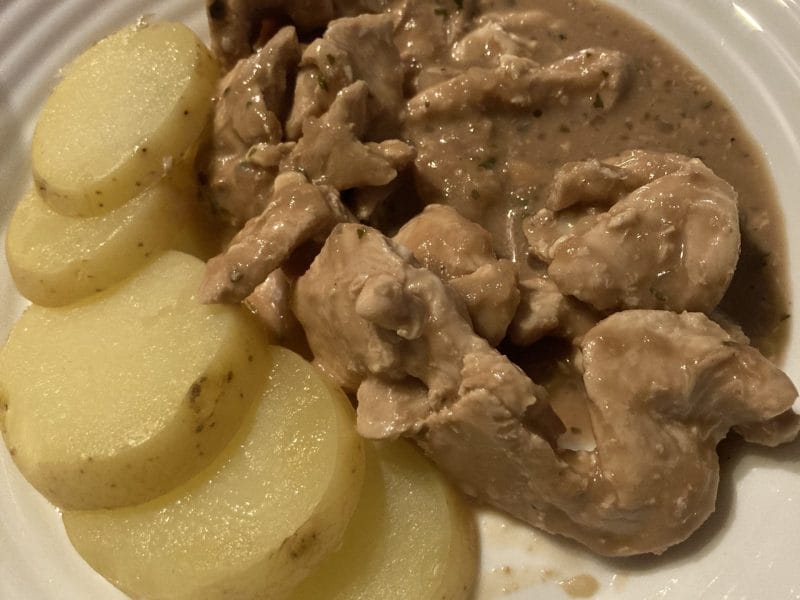 Cliquez pour zoomer ! Filets de poulet, sauce moutarde et pommes de terre Thermomix par ninettenette