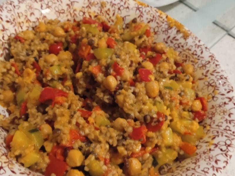 Cliquez pour zoomer ! Bowl méditerranéen aux légumes et céréales Thermomix par ninettenette