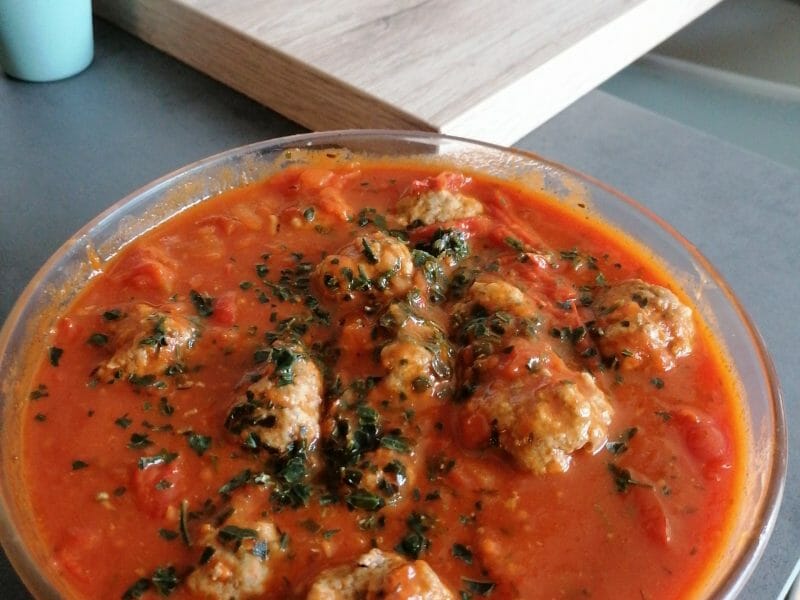 Cliquez pour zoomer ! Boulettes de viandes à la sauce tomate Thermomix par Dolly