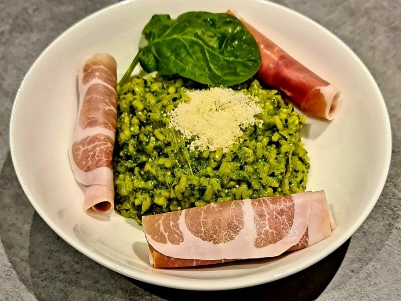 Cliquez pour zoomer ! Risotto au pesto d’épinards et basilic Thermomix par fabiensanglier19