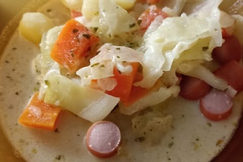 Cliquez pour zoomer ! Potée carottes, chou-rave et saucisses Thermomix par Castor