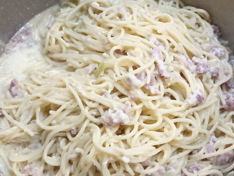 Cliquez pour zoomer ! Pâtes carbonara Thermomix par Castor