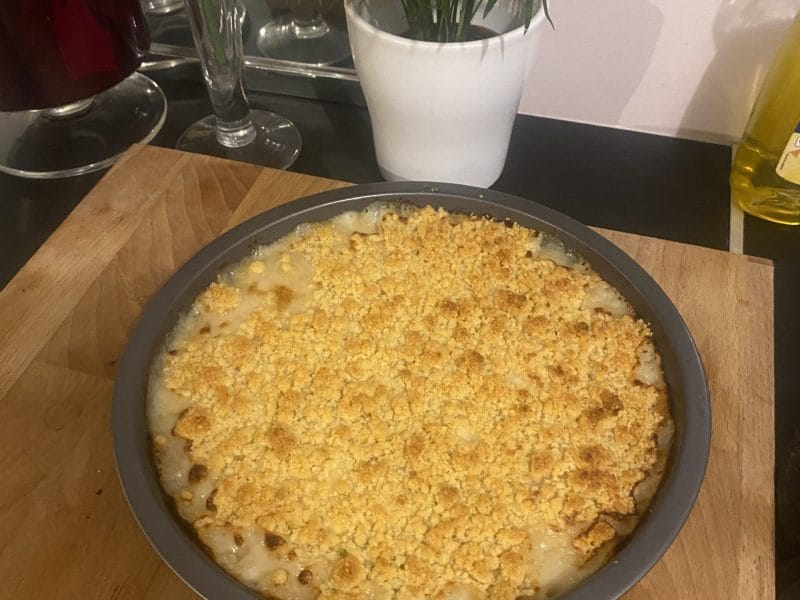 Cliquez pour zoomer ! Crumble courgettes, chèvre et lardons Thermomix par maudezeiwe