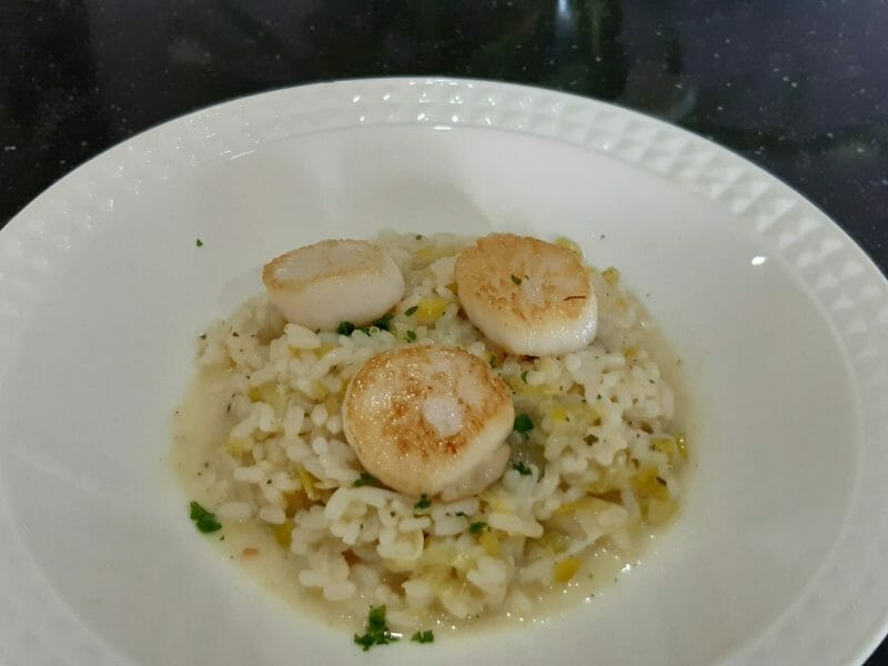 Cliquez pour zoomer ! Risotto aux Saint Jacques et poireaux Thermomix par papy2018