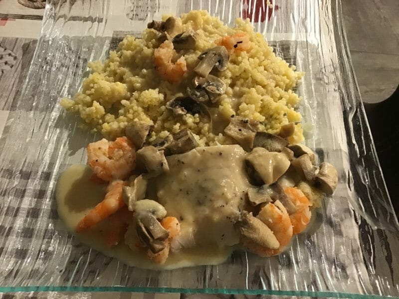 Cliquez pour zoomer ! Filets de sole aux crevettes et champignons Thermomix par boune68