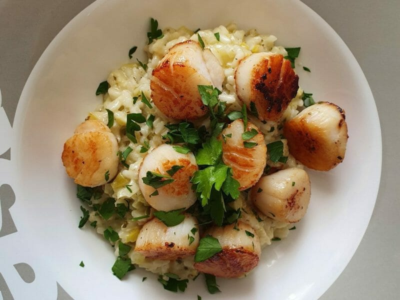 Cliquez pour zoomer ! Risotto aux Saint Jacques et poireaux Thermomix par imane94
