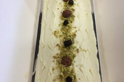 Cliquez pour zoomer ! Bûche de Noël framboises et chocolat blanc Thermomix par Stelo