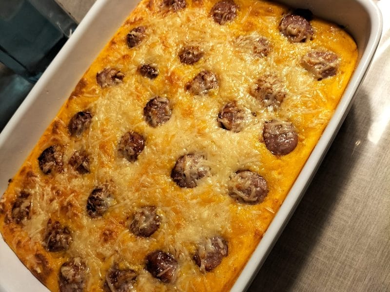 Cliquez pour zoomer ! Gratin de butternut à la saucisse de Montbéliard Thermomix par magali_192