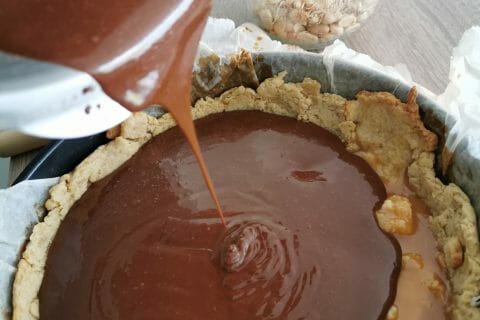 Cliquez pour zoomer ! Tarte au chocolat et cacahuètes caramélisées Thermomix par maria