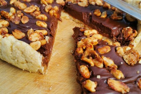 Cliquez pour zoomer ! Tarte au chocolat et cacahuètes caramélisées Thermomix par maria