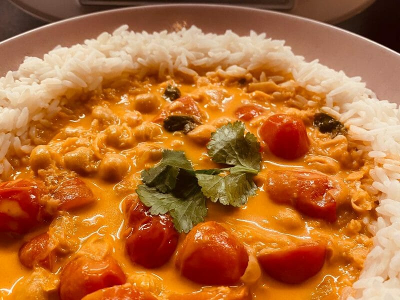 Cliquez pour zoomer ! Curry de pois chiches au lait de coco Thermomix par salutcemoa
