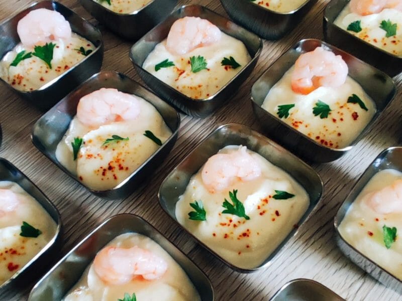 Cliquez pour zoomer ! Verrines de mousse de chou-fleur et crevettes Thermomix par lovelife