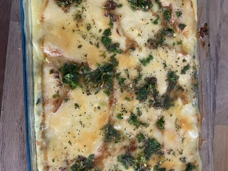 Cliquez pour zoomer ! Gratin de purée de pommes de terre aux épinards Thermomix par sangie
