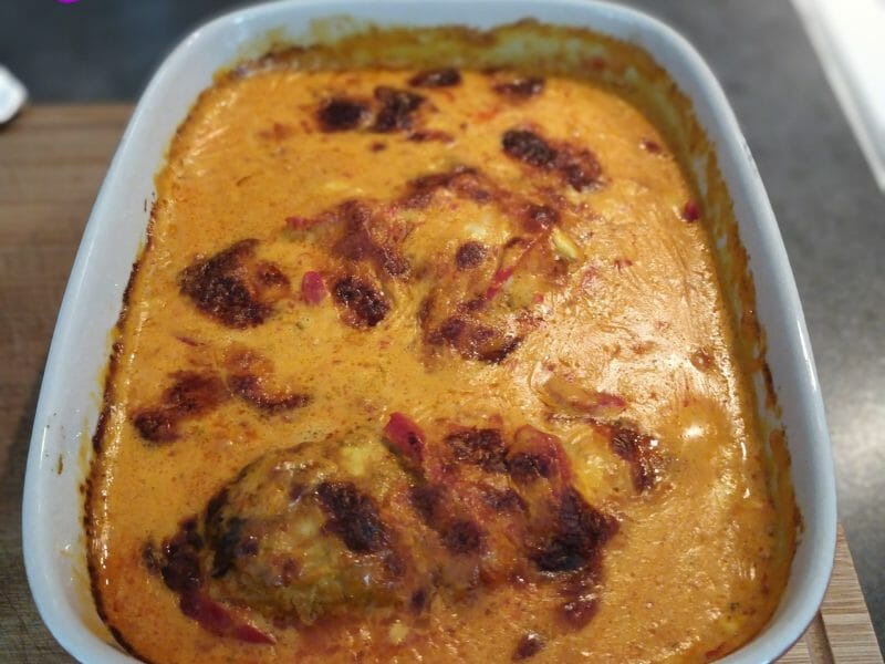 Cliquez pour zoomer ! Poulet à la crème de poivrons Thermomix par kasco974