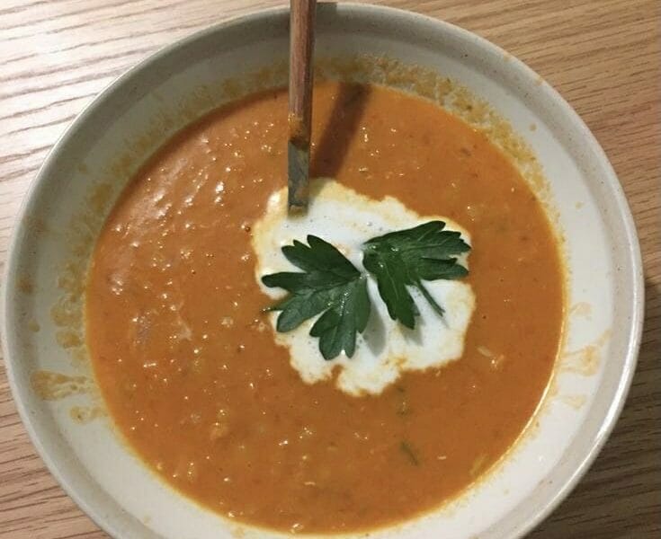 Cliquez pour zoomer ! Soupe de lentilles corail, curry et coco Thermomix par lesly8