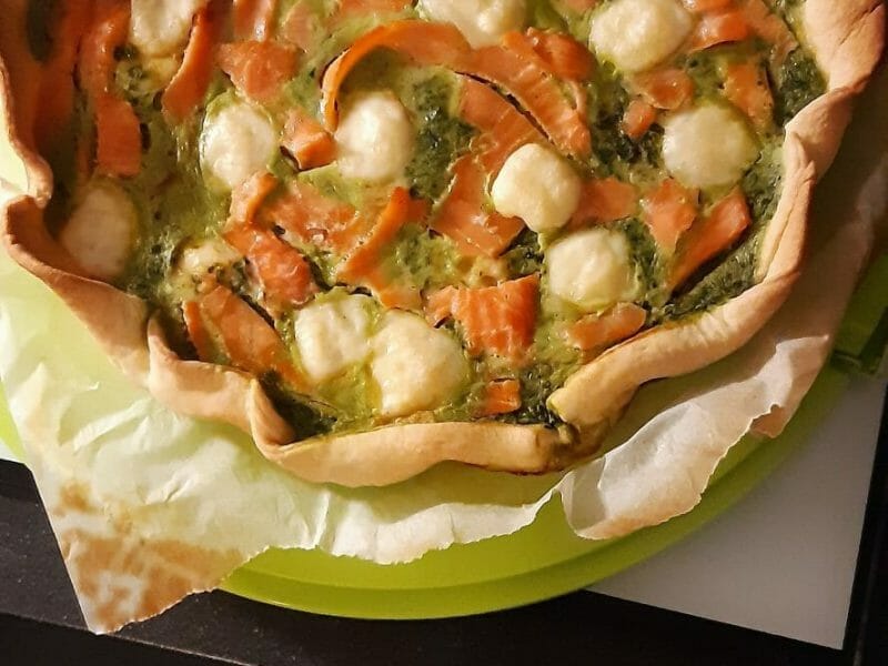 Cliquez pour zoomer ! Tarte épinards, saumon et chèvre Thermomix par isabelle6667