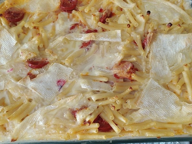 Cliquez pour zoomer ! Gratin de macaroni reblochon et chorizo Thermomix par gwen42400