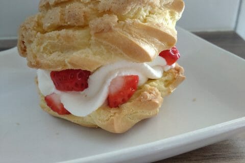 Cliquez pour zoomer ! Choux craquelin fraises chantilly Thermomix par Mi reille