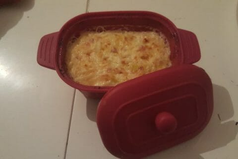 Cliquez pour zoomer ! Clafoutis de poireaux et lardons au Thermomix