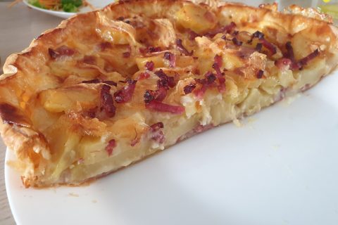 Cliquez pour zoomer ! Tarte aux pommes de terre et lardons au Thermomix