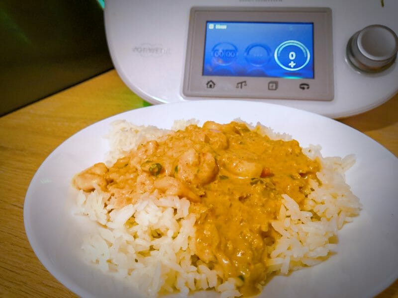 Cliquez pour zoomer ! Curry de crevettes au lait de coco Thermomix par Bilal357