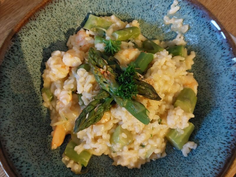 Risotto aux crevettes et asperges au Thermomix - Cookomix
