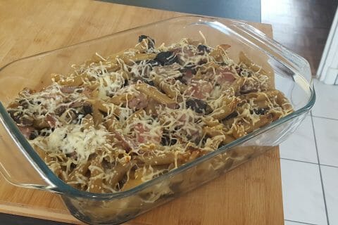 Cliquez pour zoomer ! Gratin de pennes aux champignons au Thermomix