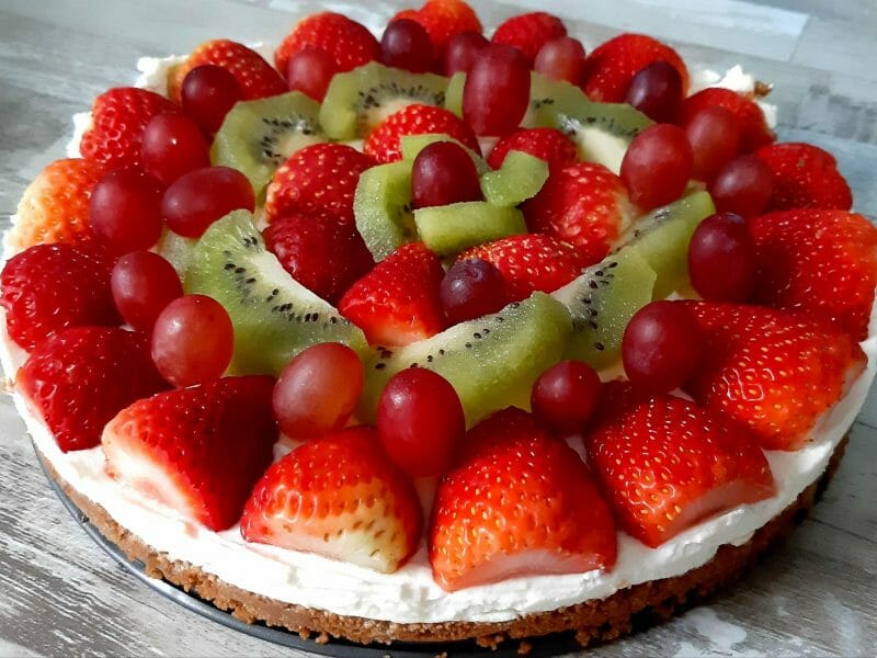 Cliquez pour zoomer ! Tarte aux fraises sans cuisson Thermomix par marmelsas