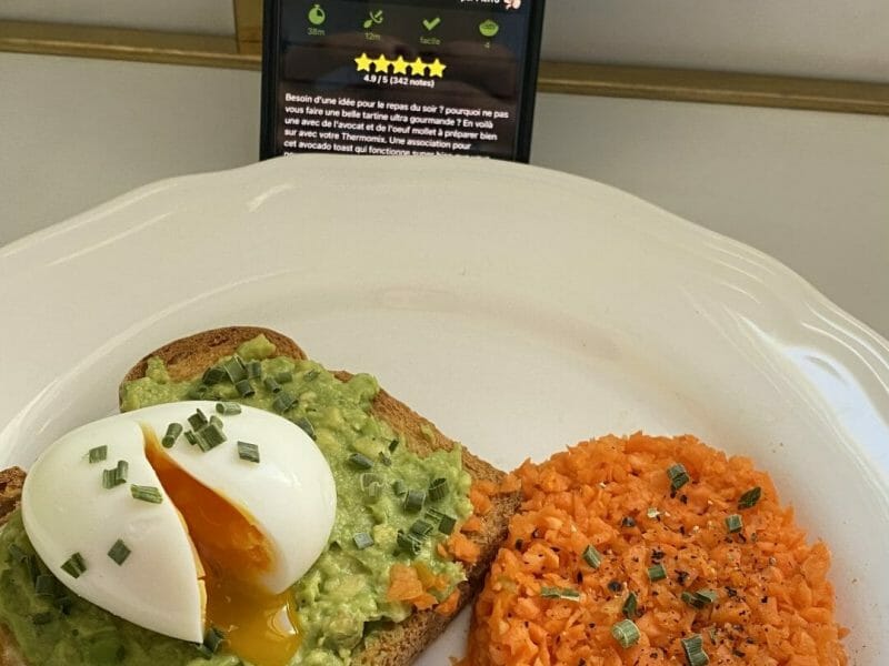 Cliquez pour zoomer ! Tartine avocat et oeuf mollet Thermomix par laparisienne75