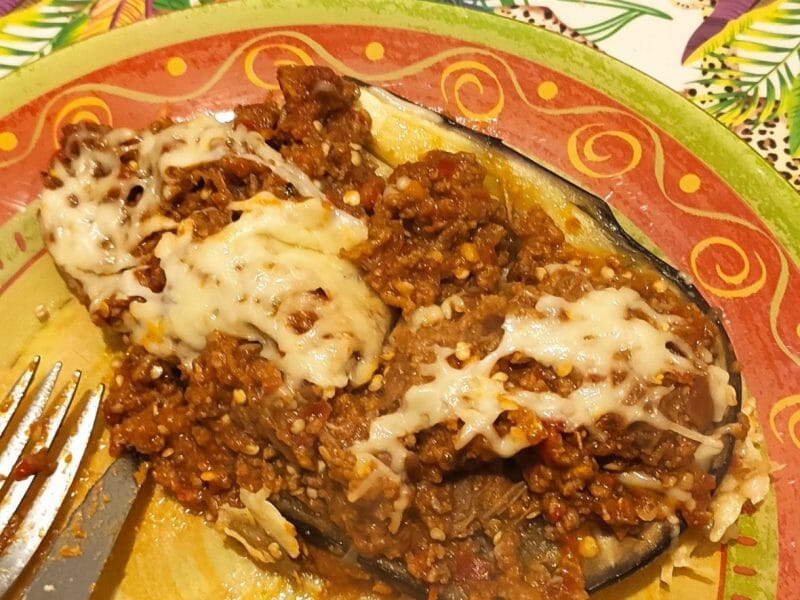 Cliquez pour zoomer ! Aubergines farcies à la viande hachée Thermomix par adeline_288