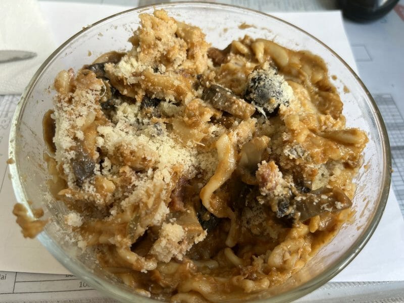 Cliquez pour zoomer ! One pot pasta aubergines, lardons et champignons Thermomix par Ansooo