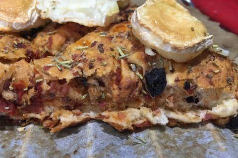 Cliquez pour zoomer ! Fougasse olives et lardons Thermomix par Ansooo