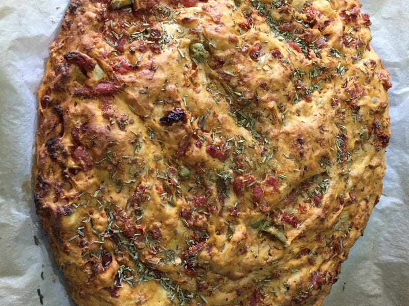 Cliquez pour zoomer ! Fougasse olives et lardons Thermomix par Ansooo