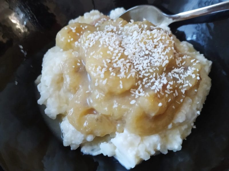 Cliquez pour zoomer ! Riz au lait de coco et bananes caramélisées Thermomix par elokia