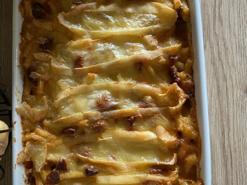 Cliquez pour zoomer ! Gratin de macaroni reblochon et chorizo Thermomix par jessica1288