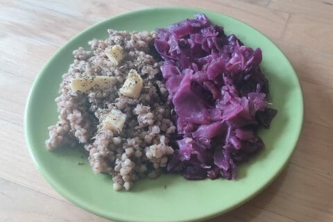 Cliquez pour zoomer ! Chou rouge, lardons et pommes au Thermomix