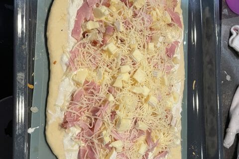 Cliquez pour zoomer ! Fougasse chèvre et lardons Thermomix par sophie49500