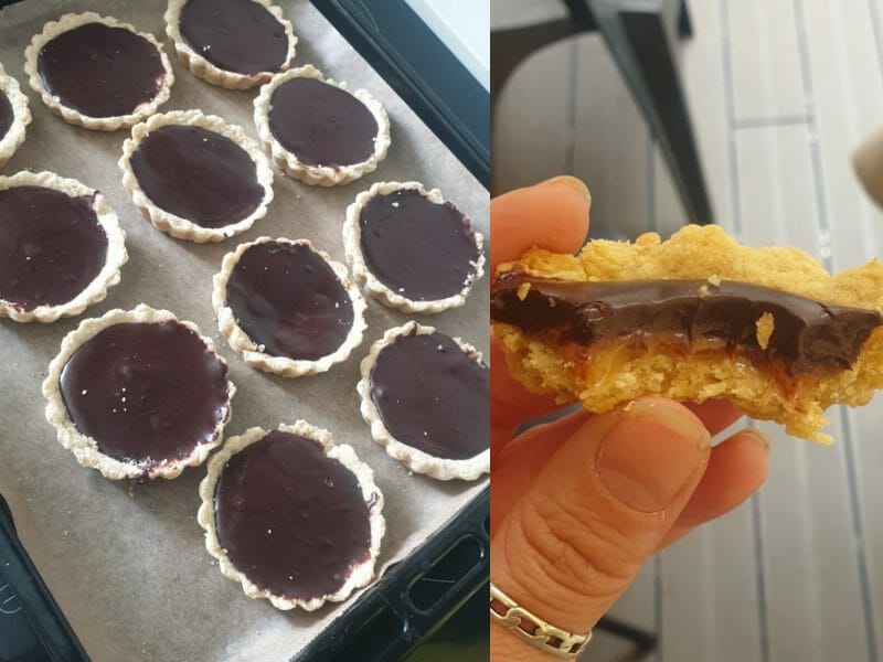 Cliquez pour zoomer ! Tartelettes chocolat et caramel beurre salé Thermomix par lorene6942