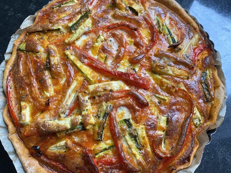 Cliquez pour zoomer ! Quiche poivrons et courgettes Thermomix par gwen