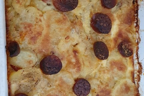 Cliquez pour zoomer ! Gratin de pommes de terre au chorizo au Thermomix