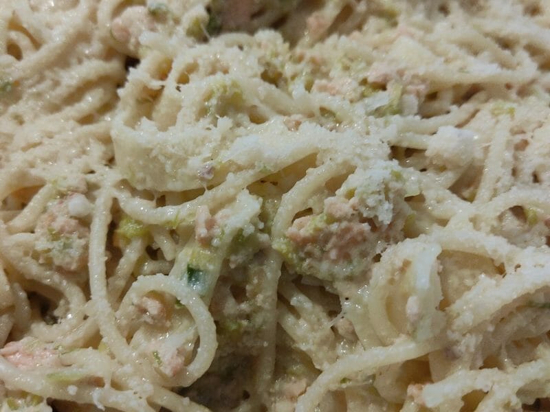 Cliquez pour zoomer ! Tagliatelles à la crème de poireaux Thermomix par enza_974