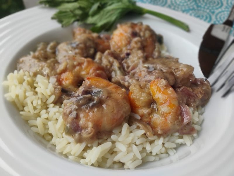 Cliquez pour zoomer ! Crevettes miel sésame au lait de coco Thermomix par Biques