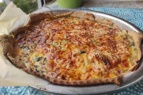 Cliquez pour zoomer ! Quiche aux épinards et au poivron rouge Thermomix par Biques