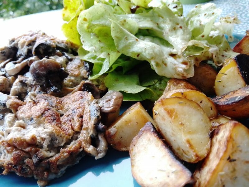 Cliquez pour zoomer ! Tortilla de champignons à l’ail Thermomix par Biques