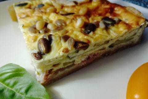 Cliquez pour zoomer ! Tarte courgettes, chèvre et pignons de pin Thermomix par Biques