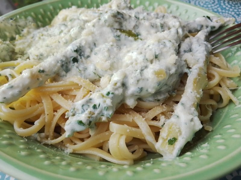 Cliquez pour zoomer ! Tagliatelles aux asperges vertes Thermomix par Biques