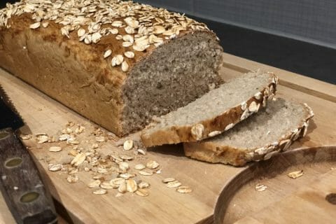 Cliquez pour zoomer ! Pain aux flocons d’avoine et au miel au Thermomix