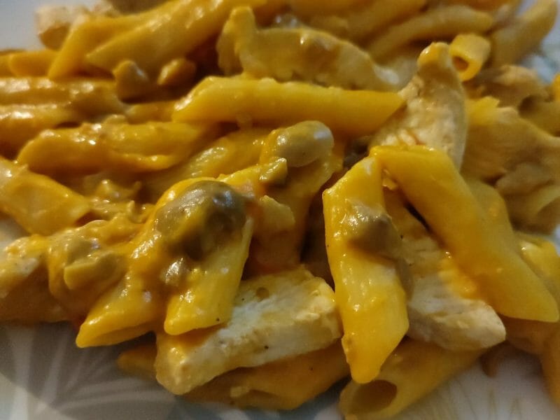 Cliquez pour zoomer ! Pennes au poulet, tomates et champignons Thermomix par lea_319