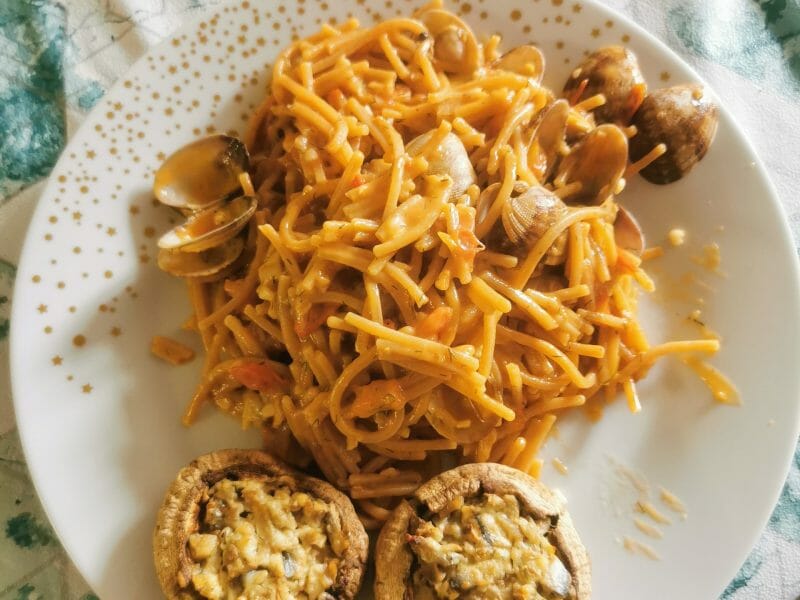 Cliquez pour zoomer ! Spaghettis aux palourdes Thermomix par sophie-lja