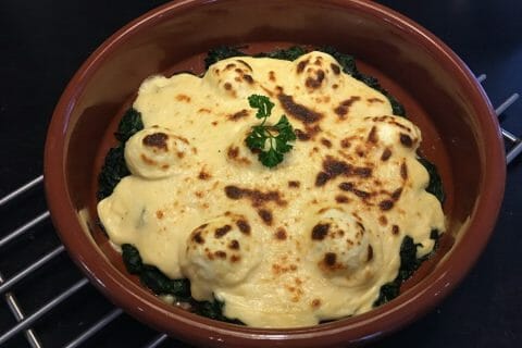Cliquez pour zoomer ! Oeufs à la florentine au Thermomix